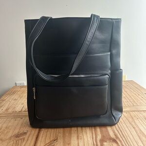Reitman’s Black Pleather Tote Bag